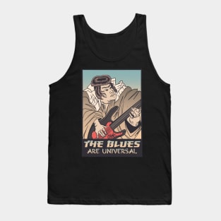 Bluesman Samurai Playing Guitar - The Blues are Universal Tank Top